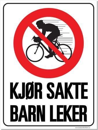 Skilt Barn Leker Rask Sykkel