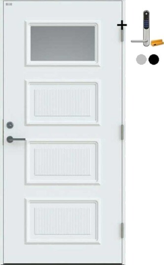 Ytterdør Diplomat Signe Klart Glass med Yale Doorman Classic Home