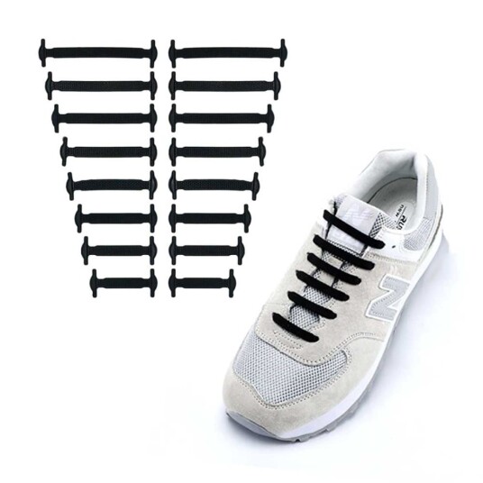 Elastic Laces Silikon For alle typer sko svart