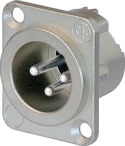 Neutrik Nc3md-Lx, Xlr, Aluminium, Hankjønn, Rett, Metall, Sølv/Nikkel