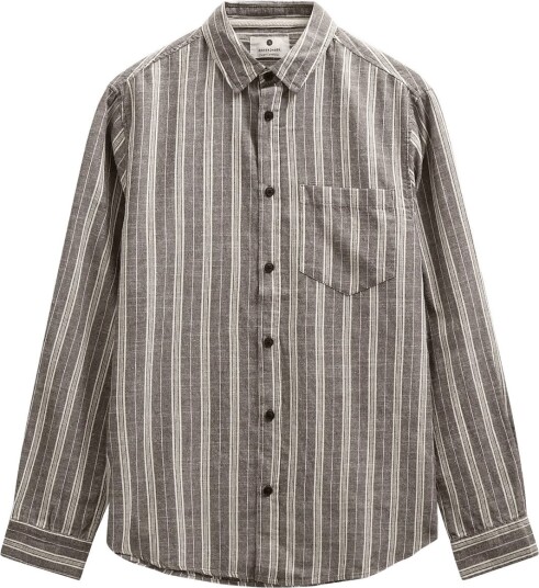 Anerkjendt Akleif Stripe2 Ls Shirt Brown XL