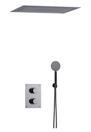 Tapwell Arm7268 Takduj Innbygging - Innebygd Firkantet Black Chrome / 500x500mm