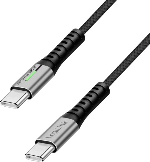 Usb-Kabel Logilink Usb-C Til Usb-C 0,3 M Svart/Sølv Cu0420