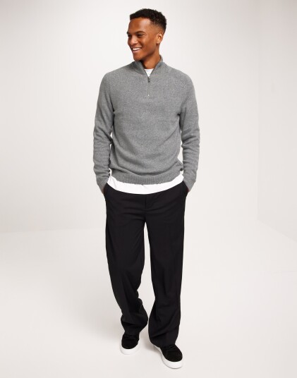 Only & Sons Onsedward Reg 7 Wool Half Zip Knit Strikkegensere Grå