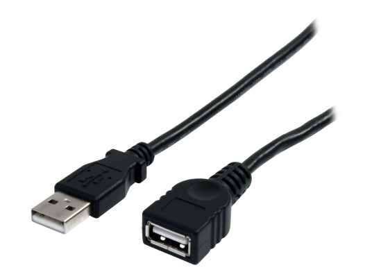 StarTech 10 ft Black USB 2.0 Extension Cable A to A - 10ft USB 2.0 Extension Cable - 10ft USB male female Cable (USBEXTAA10BK) - USB-forlengelseskabel