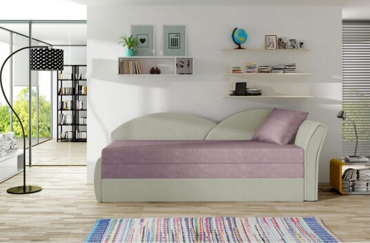 Sofa Eltap Aga 218x80x77 cm Soro 61 Nubuk 21 Rosa Beige Høyre