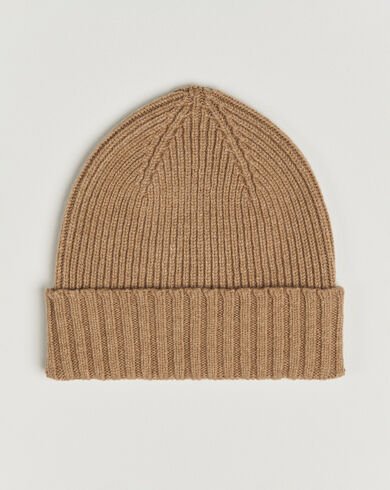 Robert Mackie Kingswell Ribbed Wool/Cashmere Beanie Beige Robert Mackie Kingswell Ribbed Wool/Cashmere Beanie Beige