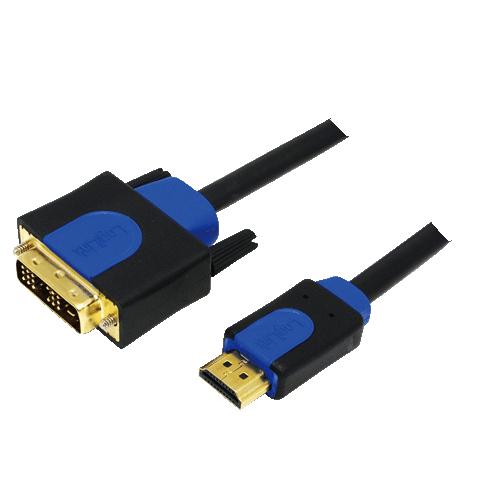 LogiLink HDMI-DVI-Kabel Anschl. 18+1pin St/St 2.00