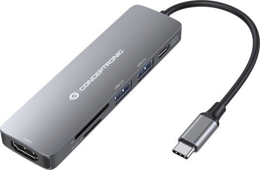 Conceptronic DONN11G 6-i-1 Dokkingstasjon HDMI PD 100 W USB 3.2 Gen 1 USB 2.0 SD microSD