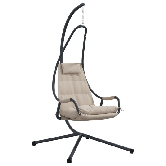 vidaXL Hengende eggeformet stol Gråbrun 94 x 107 x 196.5 cm Stål