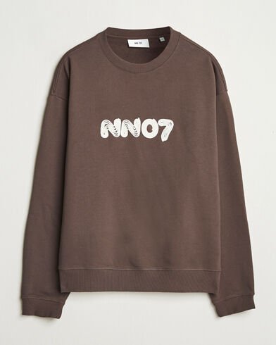 NN07 David Rope Logo Crew Neck Sweatshirt Coffee NN07 David Rope Logo Crew Neck Sweatshirt Coffee