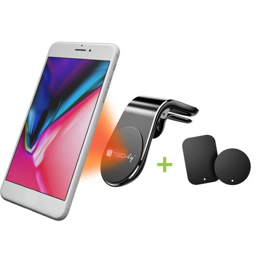 Techly Magnetisk Mobiltelefonholder 3.5" til 6.5" Svart Techly Magnetisk Mobiltelefonholder 3.5" til 6.5" Svart