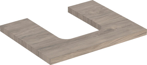 GEBERIT ONE bordplate 600x470x30mm utskjæring i midten for høy kompakt kum