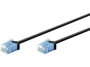 Goobay Ultra-Fleksibel Cat 6A Patchkabel Slank U/Utp Svart Kabellengde 0,15 M