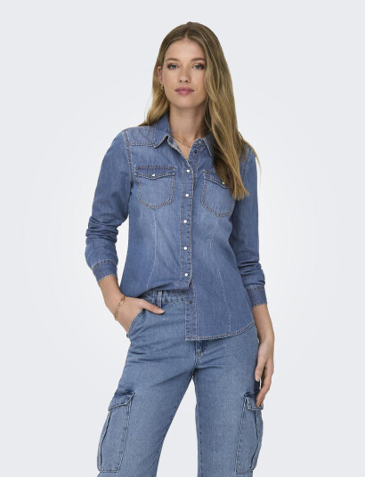 ONLY Onlalexa L/S Dnm Shirt Ana Noos Blue S ONLY Onlalexa L/S Dnm Shirt Ana Noos Blue S