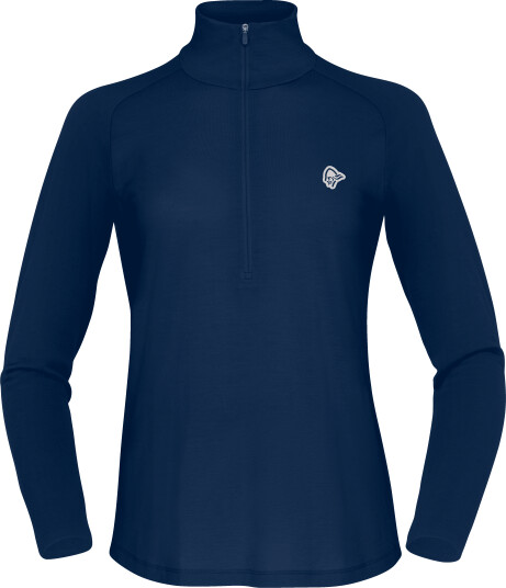 Norrøna Women's Femund pureUll Zip Neck Indigo Night XS, Indigo Night
