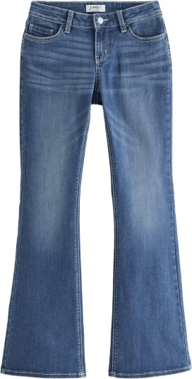 Lindex Freja Flared Leg Jeans With Decorated Back Pockets - Blue - 152