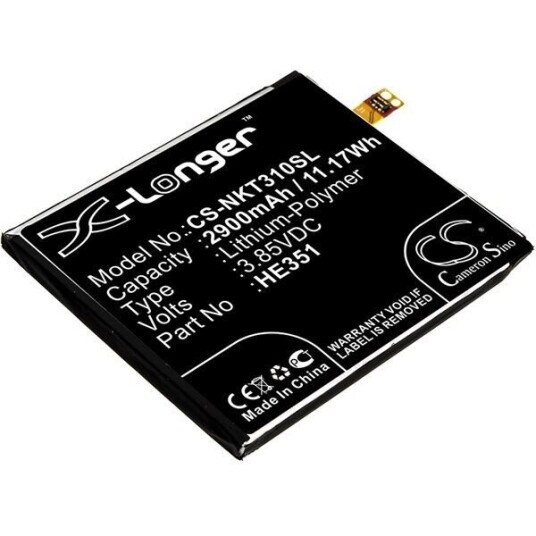 Nokia TA-1049 batteri (2900 mAh 3.85 V, Sort)