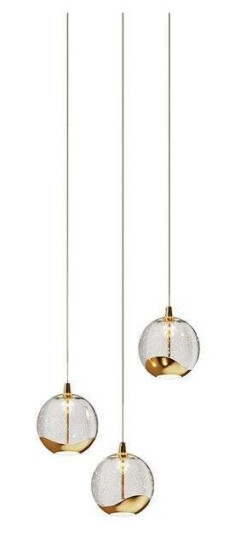 Lucande LED-pendellampe Hayley, 3 lyskilder, gull