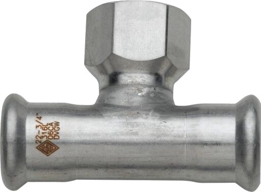 76 x 3/4" x 76 mm TURBO T-stykke i rustfritt stål