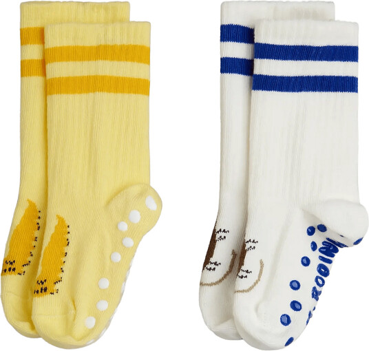 Mini Rodini Velvet Worm 2 Pack Anti Slip Socks Multi/patterned 32/35