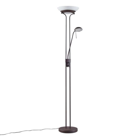 Lindby Yveta -rustfarget LED-uplight-gulvlampe med dimmer
