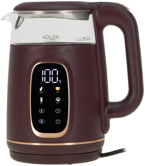 Adler AD1305 Vannkoker 1,7L med Temperaturkontroll og LED-Display Burgunder Adler AD1305 Vannkoker 1,7L med Temperaturkontroll og LED-Display Burgunder