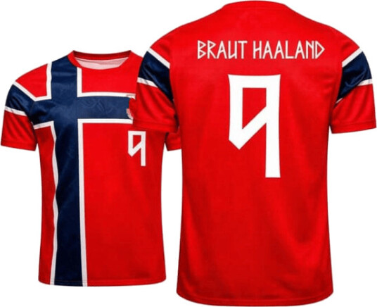 2026 World Cup Norge Hjemmefotballdrakt, Braut Haaland Nr. 9 Fotballtrøye, Norges Herrelandslag Unisex Voksen og Barn Supporter