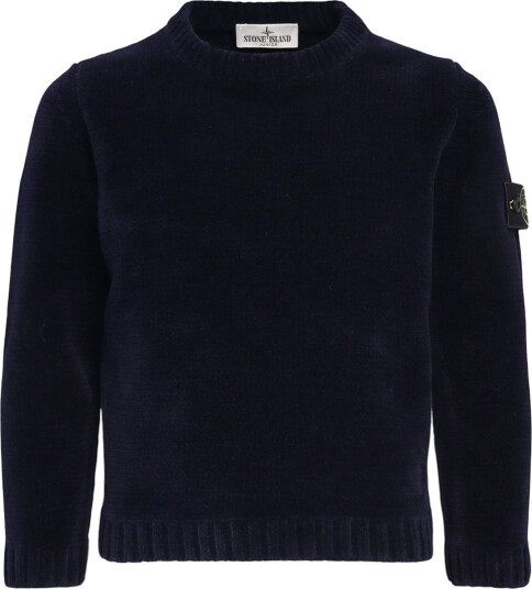 Stone Island Genser Velur Navy Blue Stone Island 8 år (128) Genser Marineblå
