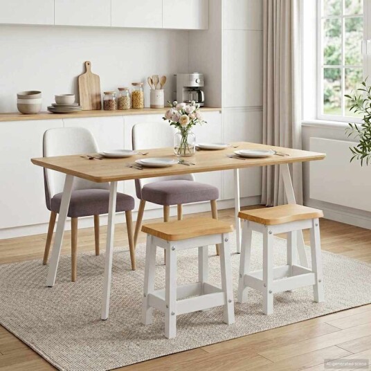 VidaXL Barstol EKAI 2 pcs Hvit 40 x 29 x 45,5 cm Heltre furu VidaXL Barstol EKAI 2 pcs Hvit 40 x 29 x 45,5 cm Heltre furu
