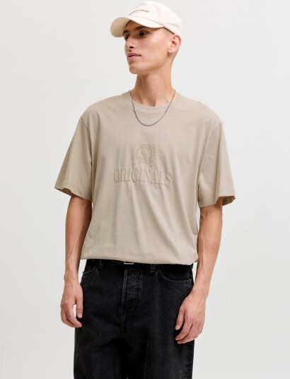 Jack & Jones Jorfrederiksberg Monogram Tee Ss Cn Sn   Grey   L