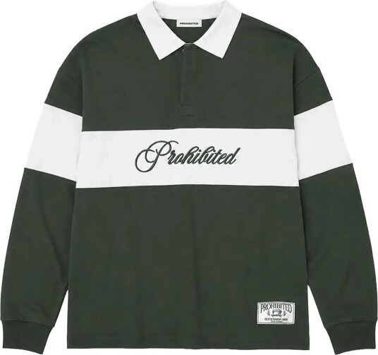 Prohibited Back In The Days Polo Green L Prohibited Back In The Days Polo Green L