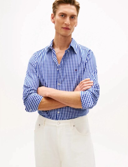 Tommy Hilfiger Flex Poplin Gingham Rf Shirt Blue XL Tommy Hilfiger Flex Poplin Gingham Rf Shirt Blue XL