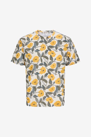 Jack & Jones Junior T skjorte jorAlmeria Aop Tee SS Crew Neck Jnr Hvit