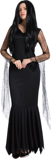 Halloween Gothic Long Dress Kostyme Str. 42 Voksen NTI-889421