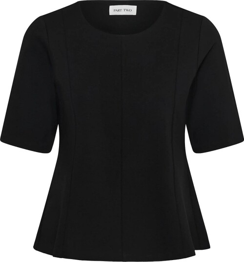 Part Two Cansupw Peplum Blouse   Black   XS