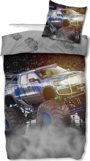 Sengetøy til barn Monstertruck Vendbart design Sengesett i 100 % bomull