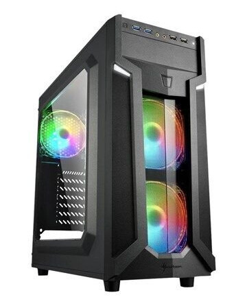 Sharkoon VG6-W RGB Midi Tower Kabinett med Vindu og LED-belysning Svart
