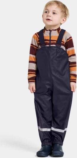 Didriksons Plaskeman 7 Regnbukser Kids Navy 122 cm med Justerbare Seler