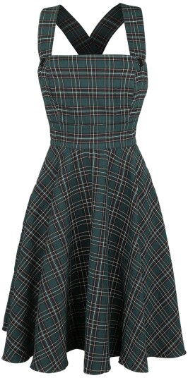 Hell Bunny Middellang kjole   Peebles Pinafore Dress   XS til 4XL   Damer   grønn
