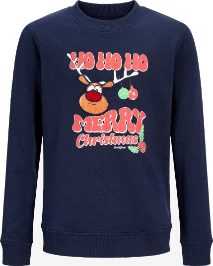 Jack & Jones Collegegenser Jjxmas Fun Sweat Crew Neck Jnr Blå