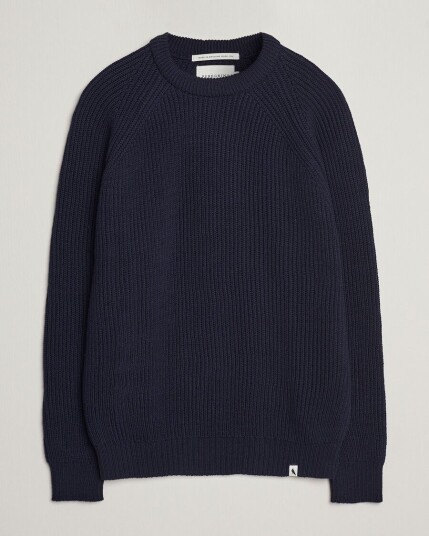 Peregrine Ford Knitted Wool Jumper Navy Peregrine Ford Knitted Wool Jumper Navy