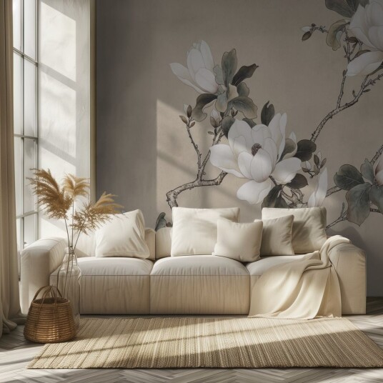Tapet Magnolia Blomster Tapet Magnolia Blomster