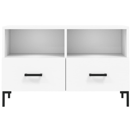 vidaXL TV-benk hvit 80x36x50 cm konstruert tre 8720845426415
