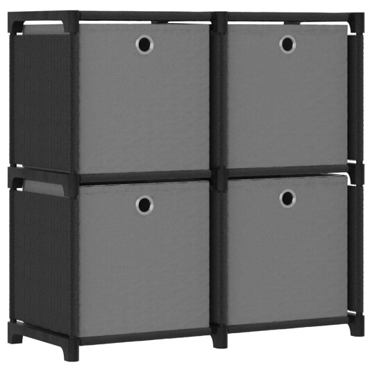 vidaXL Displayhylle med 4 kuber og bokser svart 69x30x72,5 cm stoff vidaXL Displayhylle med 4 kuber og bokser svart 69x30x72,5 cm stoff