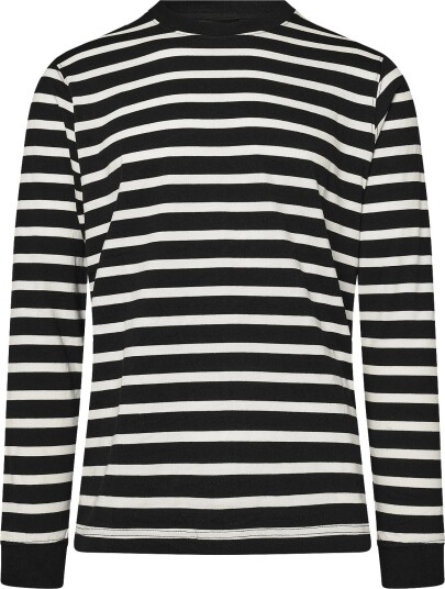 Mads Nørgaard Cotton Jersey Stripe Frode Tee Ls BLACK/VANILLA ICE XL