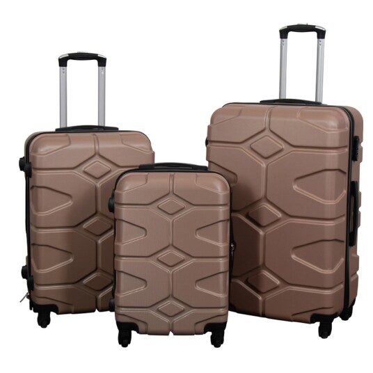 Borg Living Koffertsett - 3 stk. - Hardcase reisekofferter - Military Sand Lettvekt kofferter