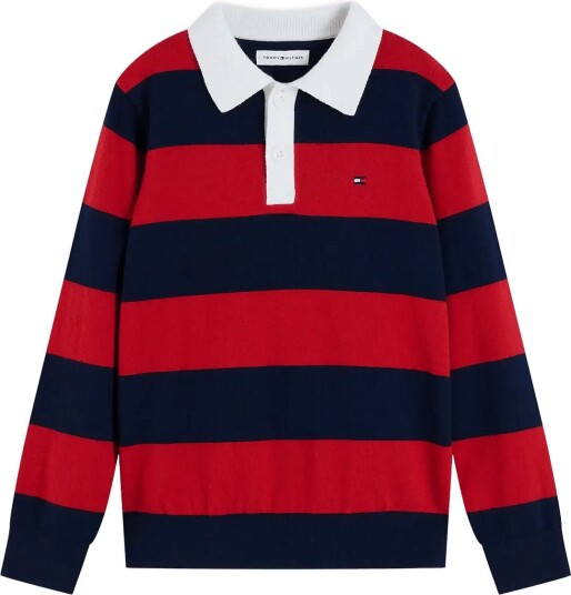 Tommy Hilfiger Knitted Polo Ls Red 140