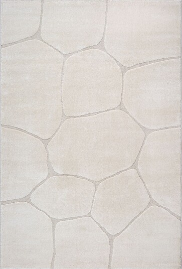 Gulvteppe 140x200 cm Vevd Kremfarget Mønster stein Elio Nordstrand Home