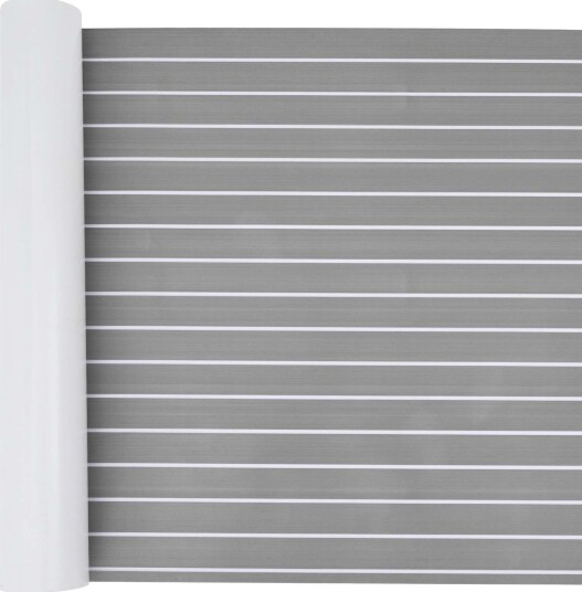 vidaXL Båtmatt Stripete Lys Grå og Hvit 240 x 90 cm EVA